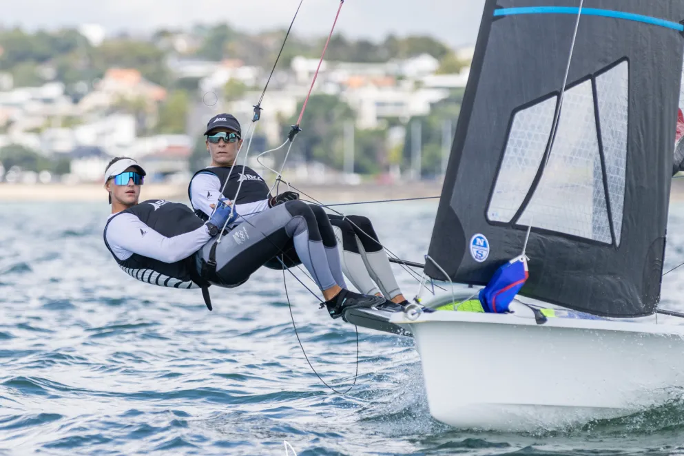 Jo Aleh and Molly Meech won last year's Oceanbridge NZL Sailing Regatta. Photos / Suellen Hurling, Live Sail Die