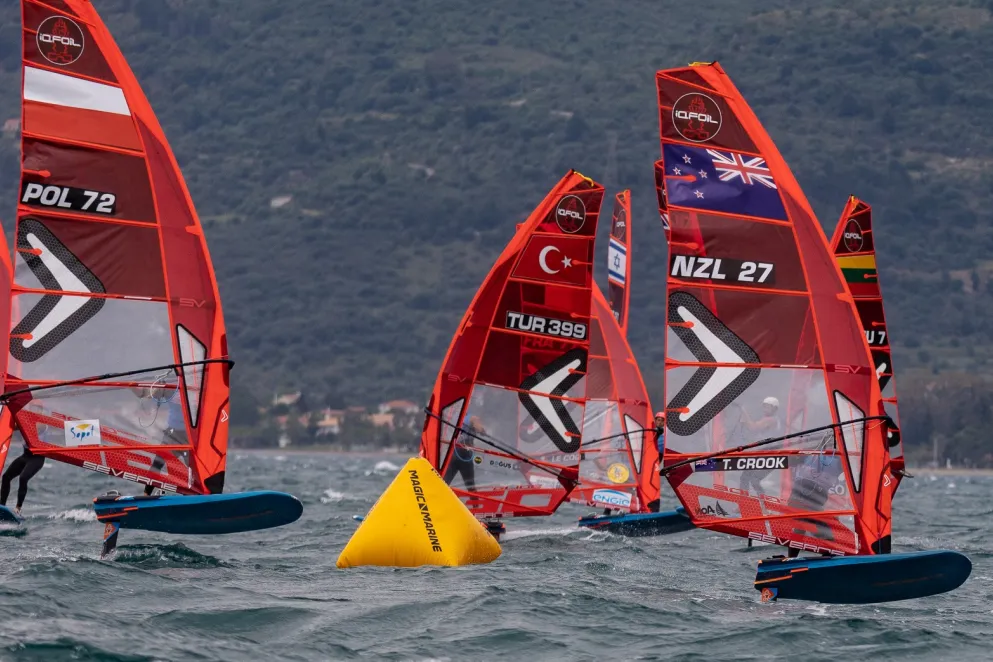 Thomas Crook on the charge on day 3 in Patras. Photo / Tasman Rowntree