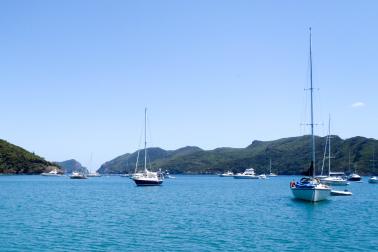 Yachts moored