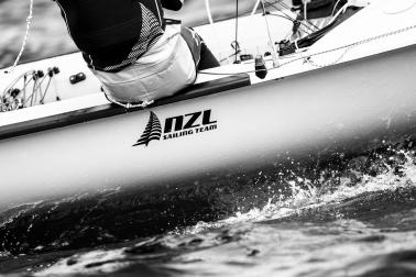 NZL sailing team logo on boat