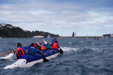 A full range of yachts on the start line for the Matariki Classic.  Photo Glenn Syman.