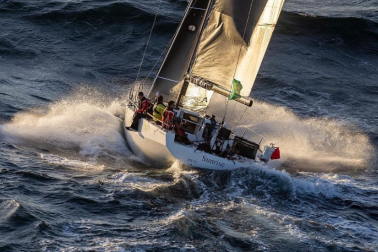 Bex Hornell finished the Sydney Hobart aboard the English entry Sunrise. Photo / Carlo Borlenghi, Rolex