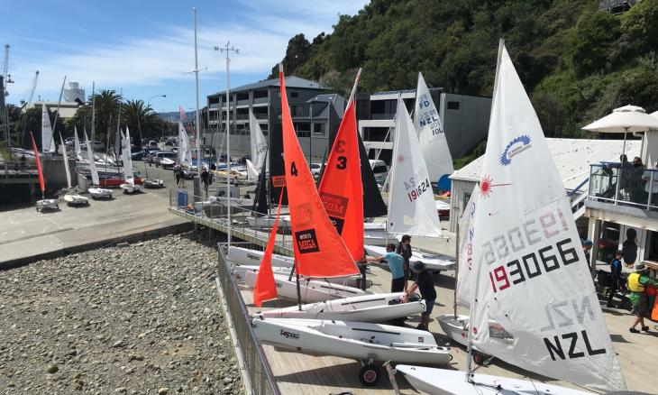 Boats at Nelson Yacht Club on opening day 2021.