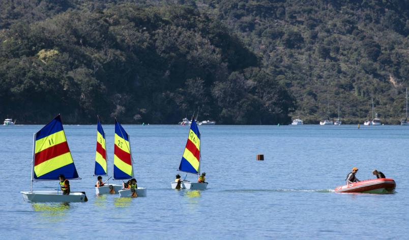 Learn to sail programmes have continued at Mercury Bay Boating Club in Whitianga despite the relocation of the famed building after storm damage.