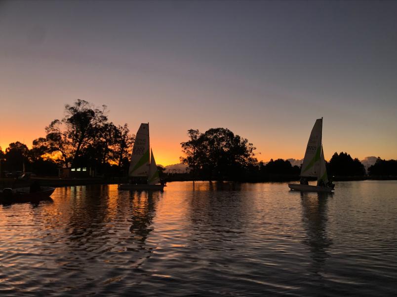 The night sail was a highlight for young sailors at the OptiSail camp at Hamilton Yacht Club. Photo / Kirsten Moratz 