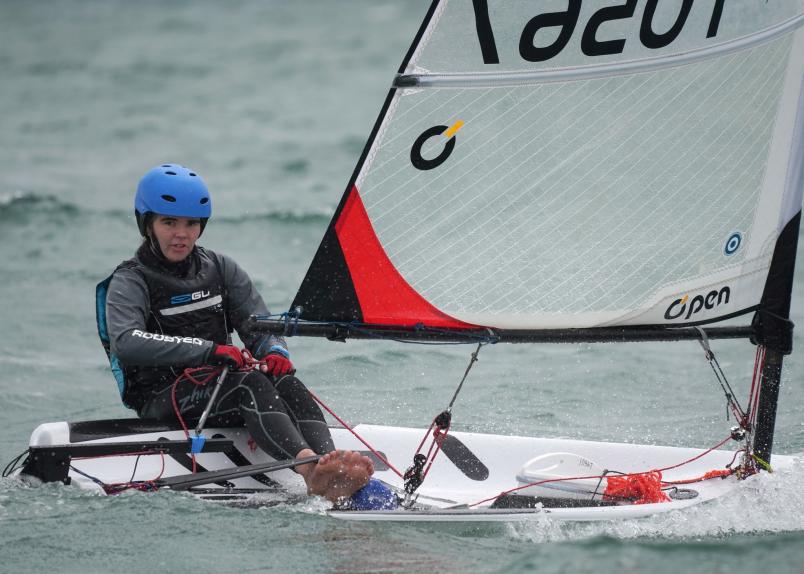 Lucy Millar was the first female at the 2023 O'pen Skiff National Championships.