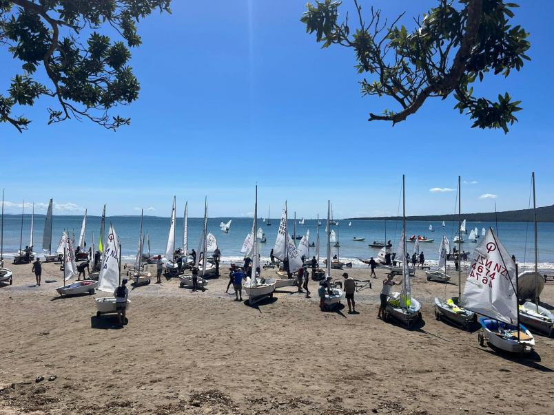 The WBC Club Champs featured an impressive line-up - including a competitive 420 fleet. Photo / Wakatere Boating Club