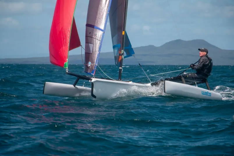 Bryan Roberts dominated the WētāFest&nbsp;regatta at Torbay Sailing Club. Photo / Luis Kitchen
