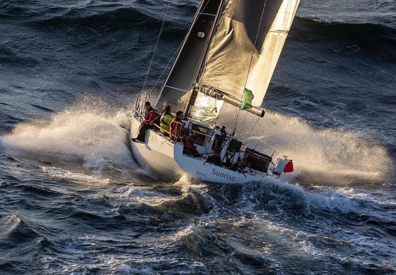 Bex Hornell finished the Sydney Hobart aboard the English entry Sunrise. Photo / Carlo Borlenghi, Rolex