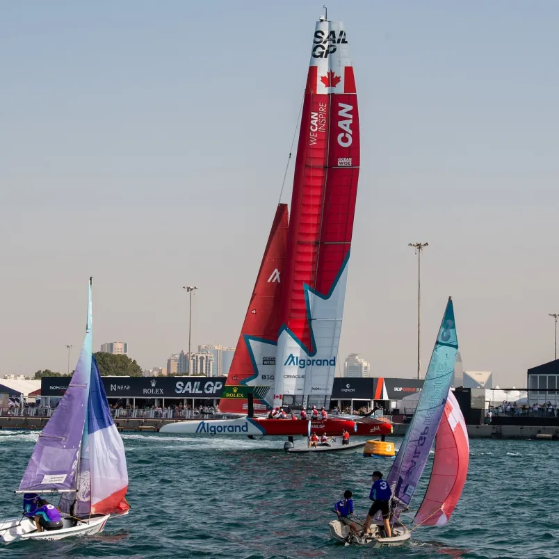 Young Feva sailors will have the opportunity to rub shoulders with the SailGP teams.