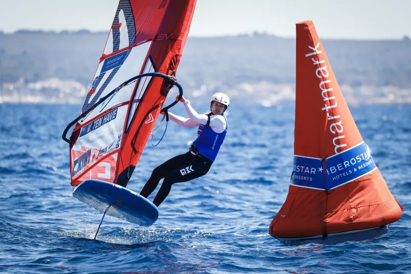 Veerle ten Have won bronze at the Princess Sofia Regatta in Palma, her first international medal in the iQFOIL class. Photos / Sailing Energy