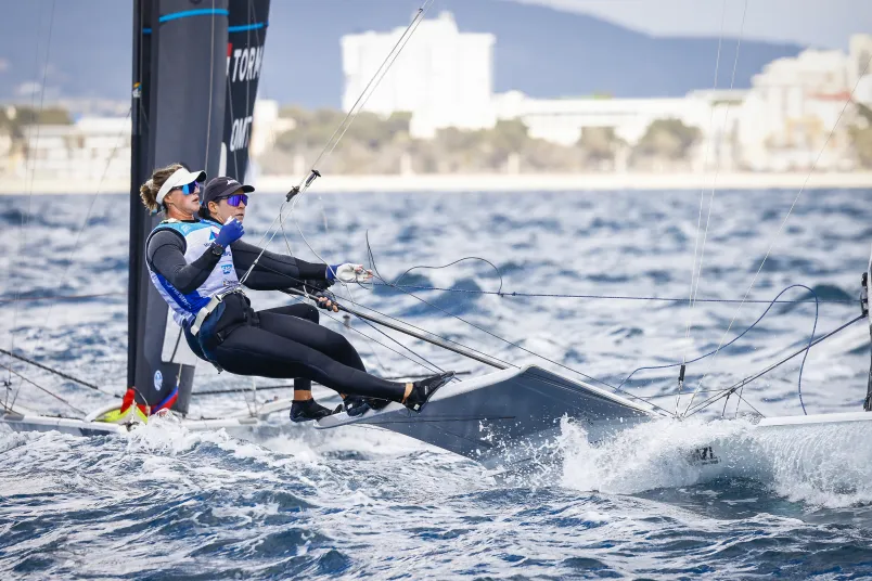 Jo Aleh and Molly Meech will compete in the 49er FX. Photo / Sailing Energy