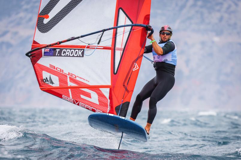 Thomas Crook is one of three New Zealanders in the top 10 in Greece. Photos / Sailing Energy 