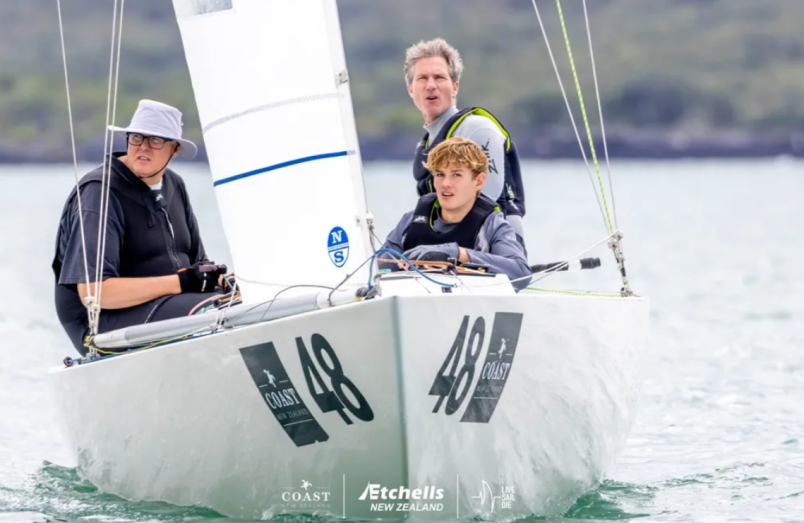 c Simon Cooke and Anatole and Oskar Masfen on Cruel Jane. Photo / Live Sail Die
