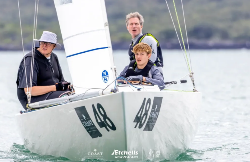 Simon Cooke and Anatole and Oskar Masfen on Cruel Jane. Photo / Live Sail Die 