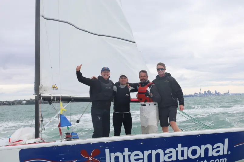 Nick Egnot-Johnson and his Knots team. Photo / RNZYS