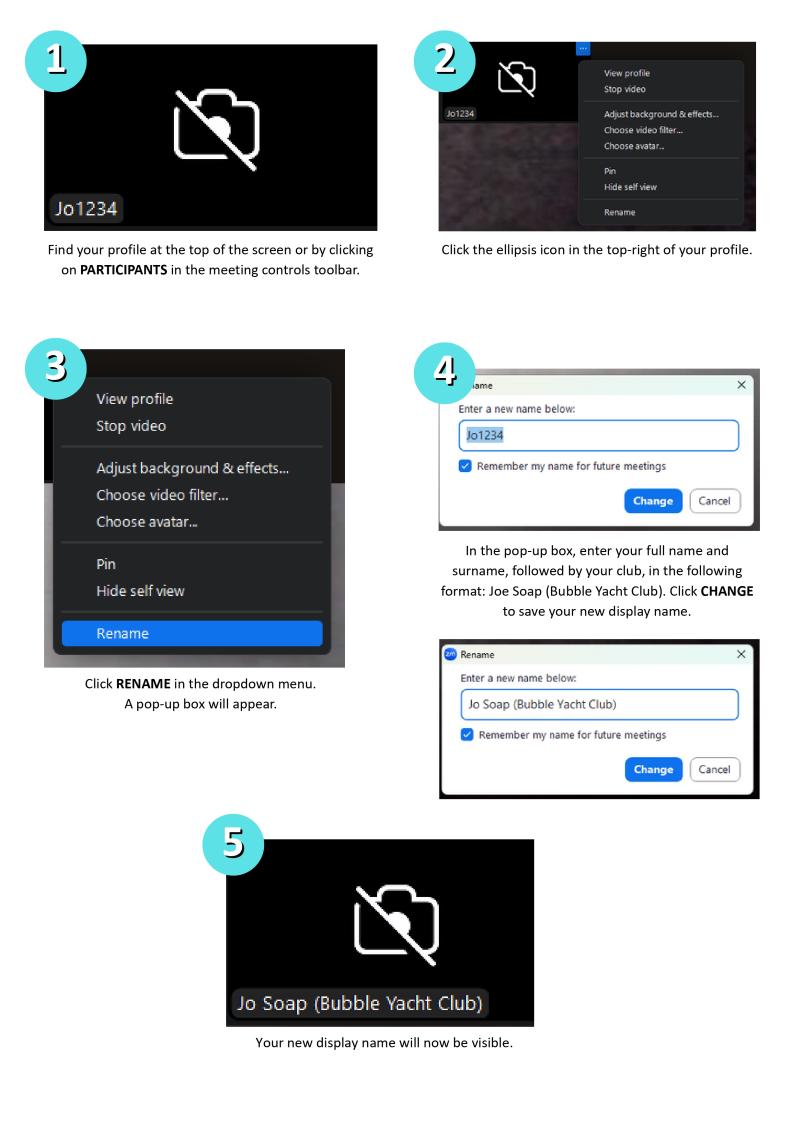 How to change your Zoom display name
