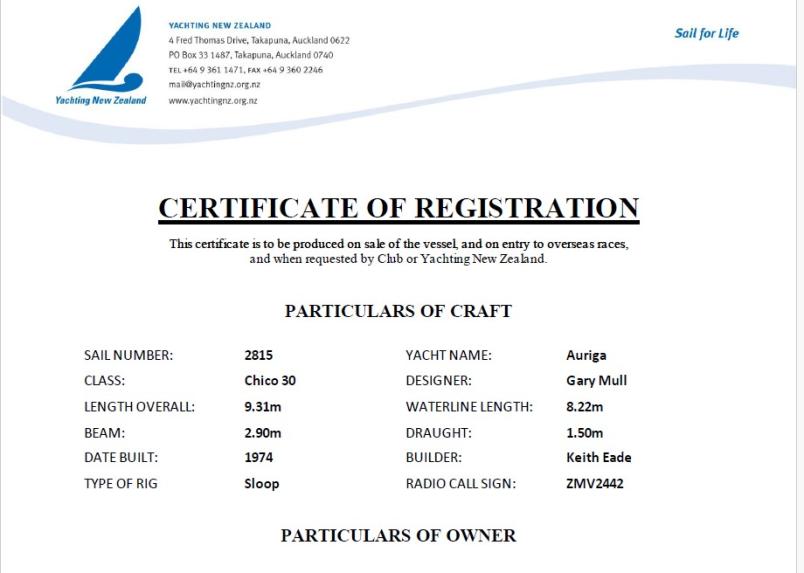 Registration Certificate
