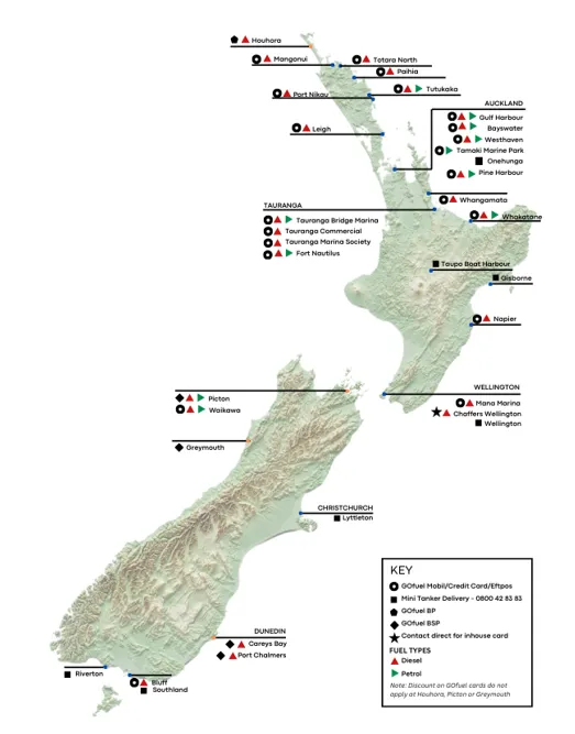 GOFuel marine site map GOFuel marine site map