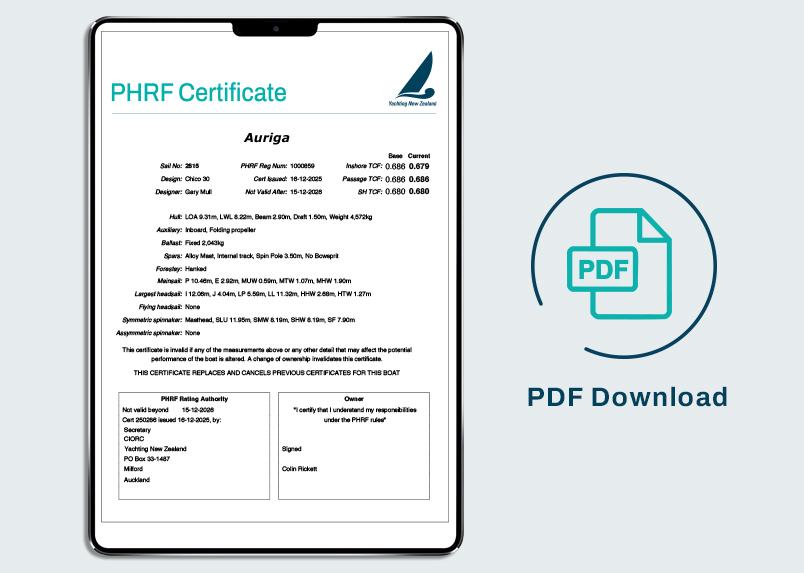 PHRF certificate download PHRF certificate