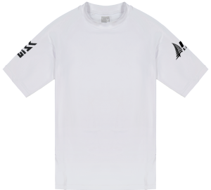 Piha Men's Rash Top, Short Sleeve, White