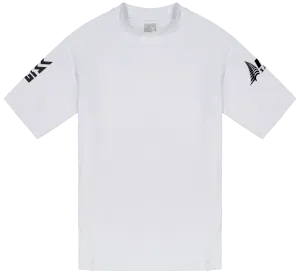 Piha Men's Rash Top, Short Sleeve, White